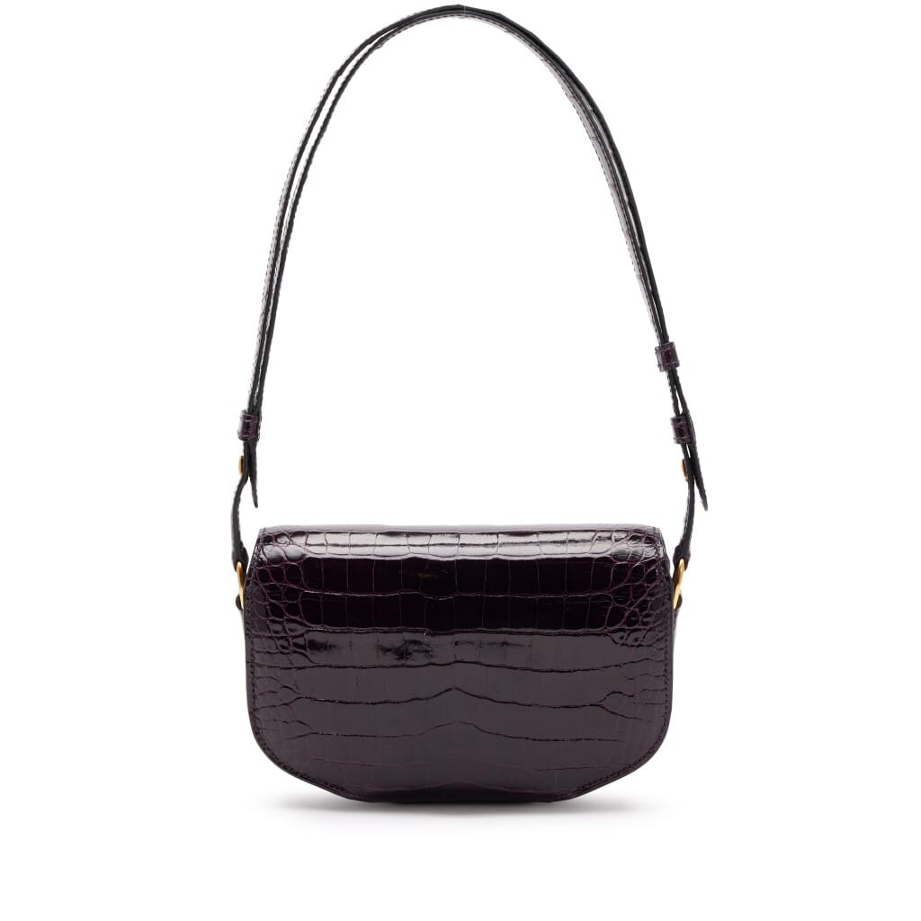 Amethyst Shiny Alligator Cherche Midi Mini 18 Gold Hardware, 2016