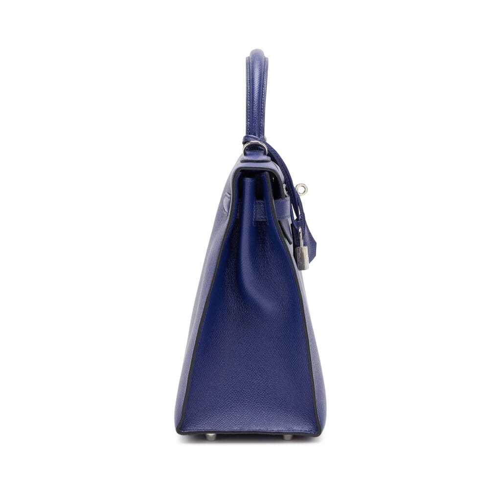Blue Encre Epsom Kelly 32 Sellier Palladium Hardware, 2018