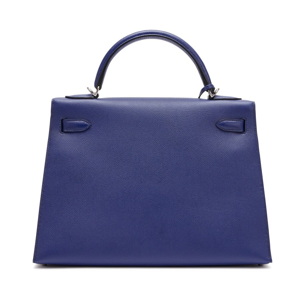 Blue Encre Epsom Kelly 32 Sellier Palladium Hardware, 2018