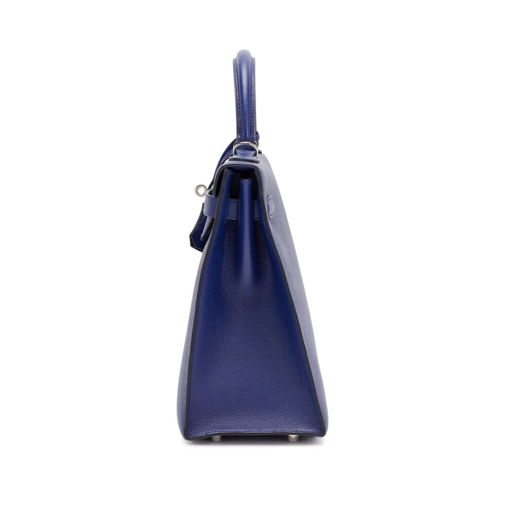 Blue Encre Epsom Kelly 32 Sellier Palladium Hardware, 2018