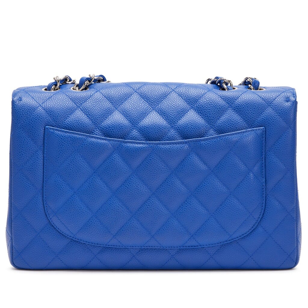 Blue Roi Quilted Caviar Classic Jumbo Single Flap Bag Silver Hardware, 2010