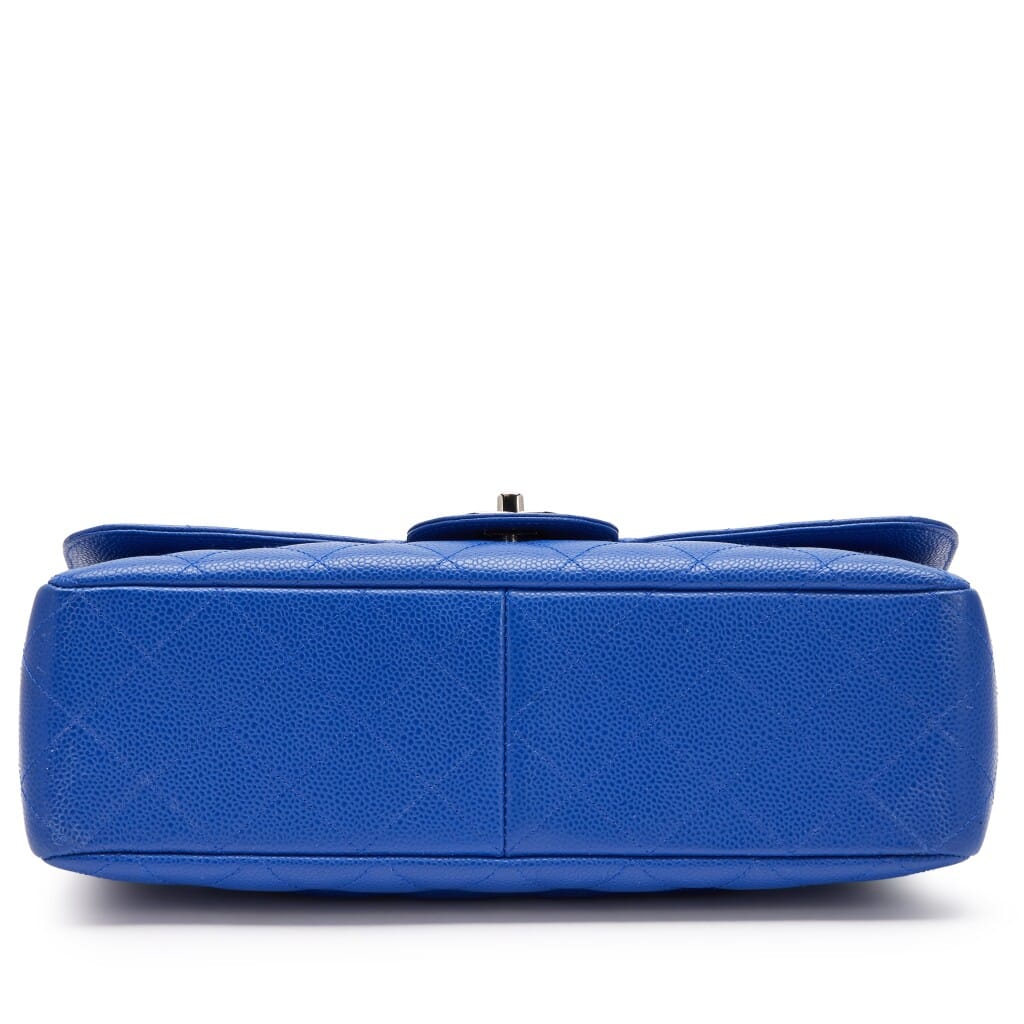 Blue Roi Quilted Caviar Classic Jumbo Single Flap Bag Silver Hardware, 2010