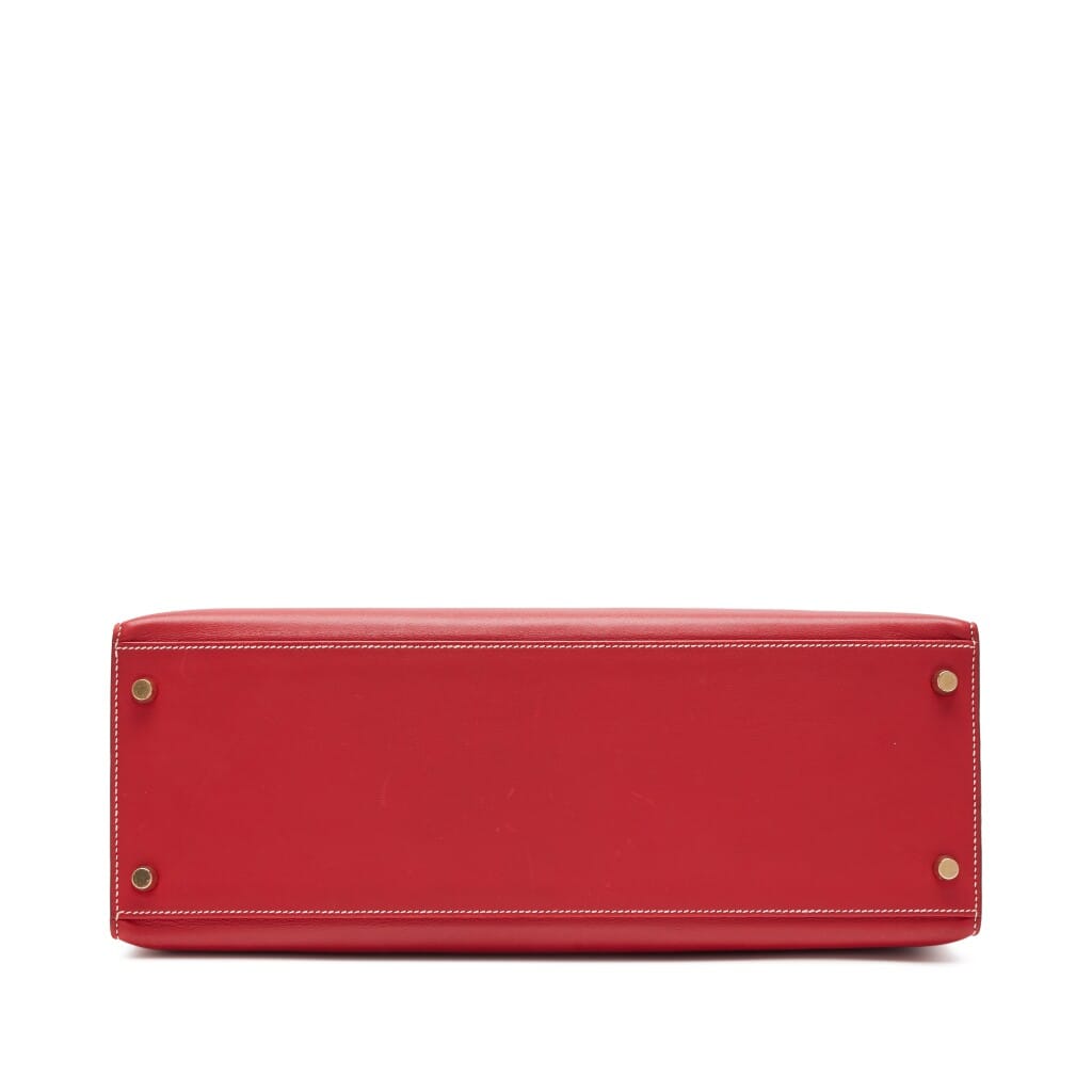 Vermillon Red Swift Kelly Flat 35 Gold Hardware, 2007