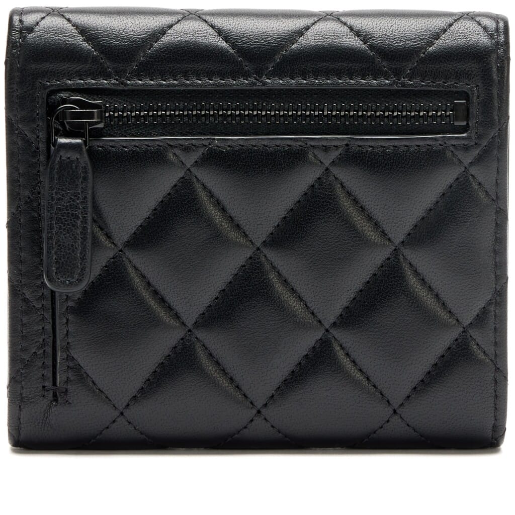 So Black Quilted Lambskin Classic Small Flap Wallet Black Hardware, 2021