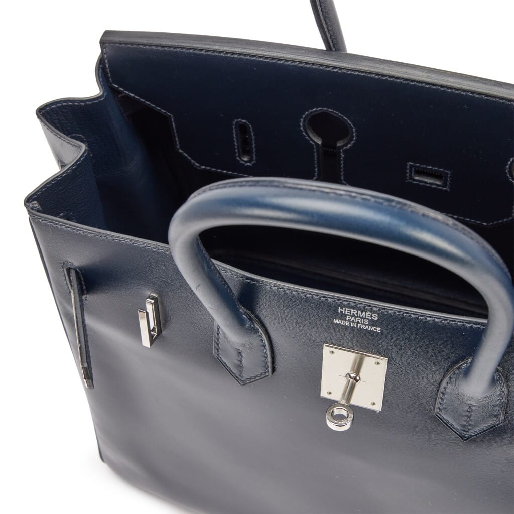 Bleu De Prusse Box Calf Birkin 35 Palladium Hardware, 2011