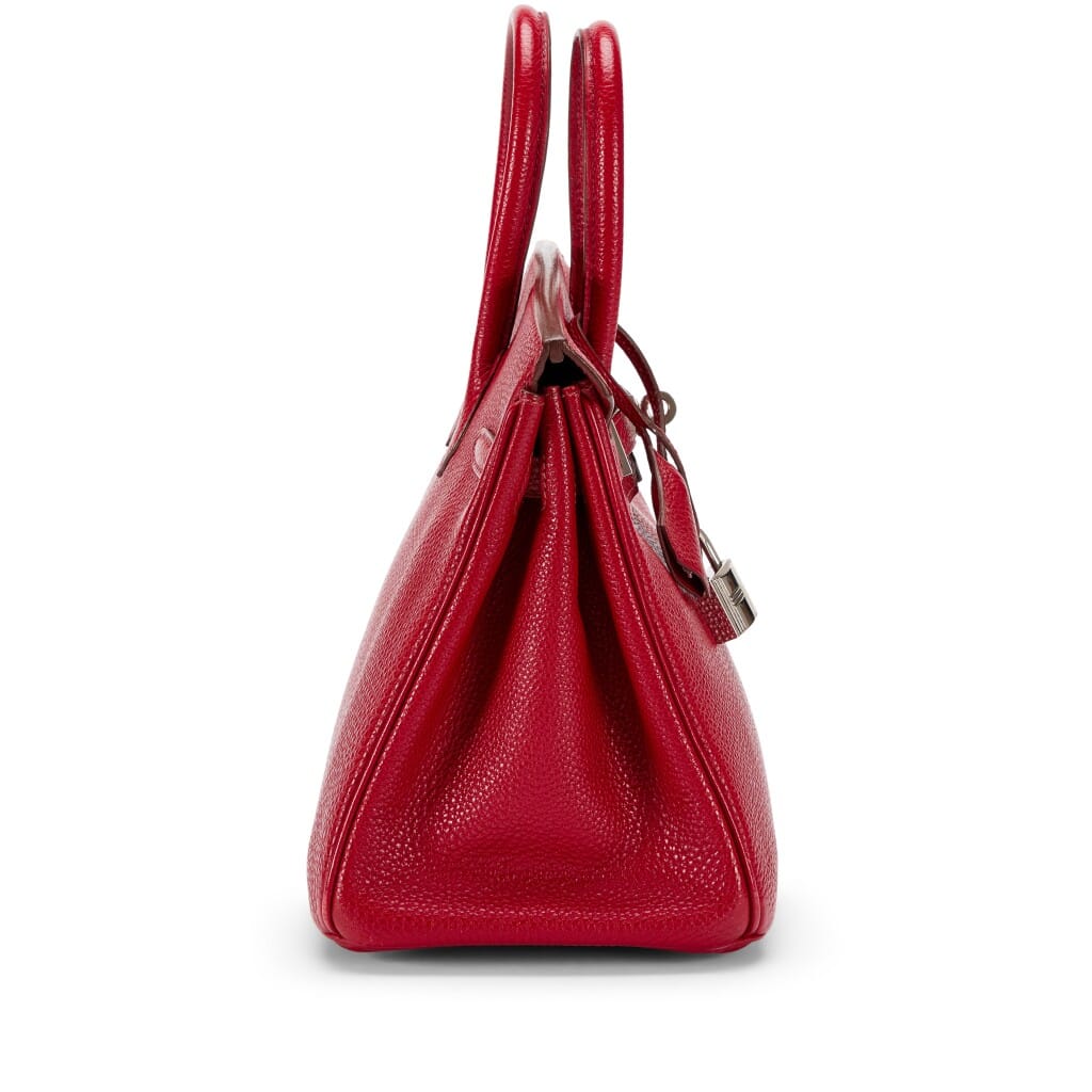 Rouge Garance Togo Birkin 25 Palladium Hardware, 2008