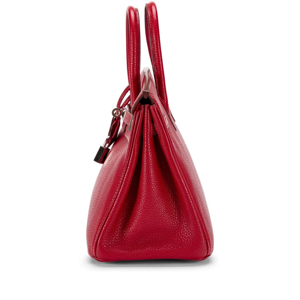 Rouge Garance Togo Birkin 25 Palladium Hardware, 2008