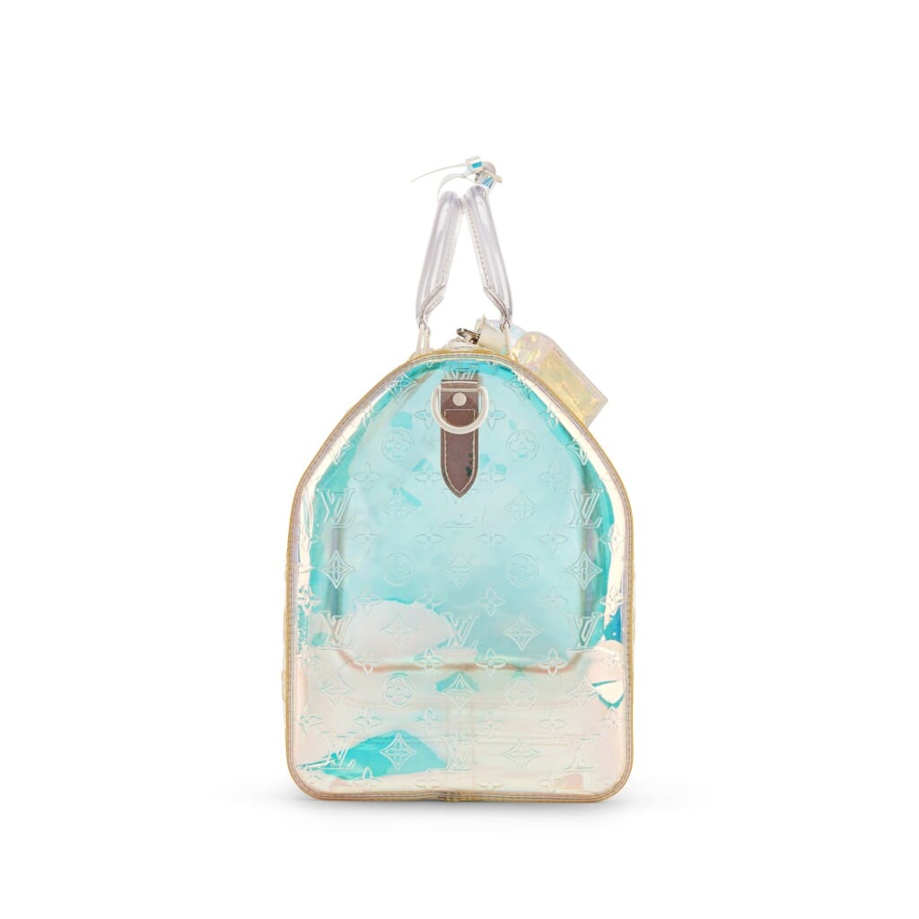 X Virgil Abloh Limited Edition Iridescent Prism Monogram PVC Keepall Bandoulière 50 White Hardware, 2019