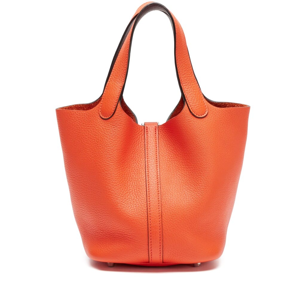 Terre Battue Clemence Verso Picotin PM Lock 18 Bag Palladium Hardware, 2017