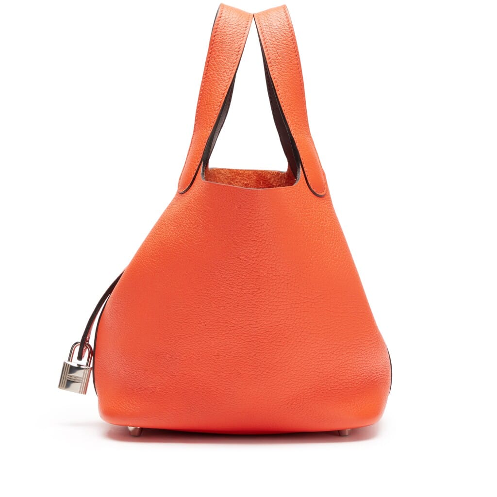 Terre Battue Clemence Verso Picotin PM Lock 18 Bag Palladium Hardware, 2017