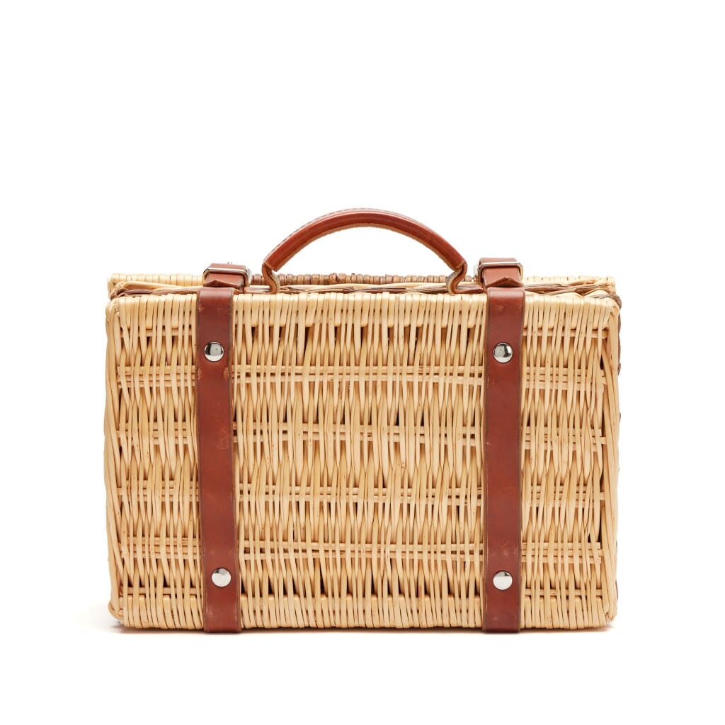 Limited Edition Wicker Basket Petanque Bocce Ball Set Bag Silver Hardware, 2010