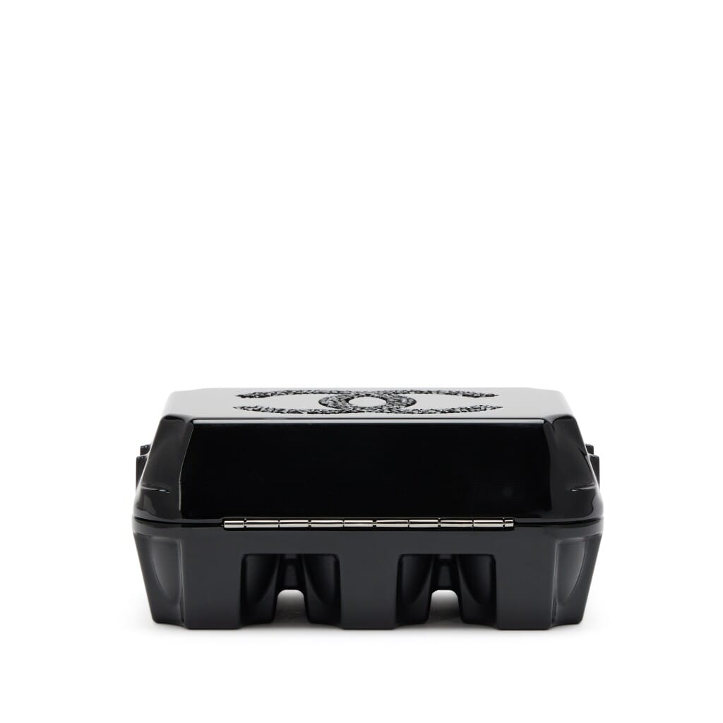 Black Plexiglass Supermarket Egg Carton Minaudière Strass CC Jewelry Box Clutch Silver Hardware, 2014