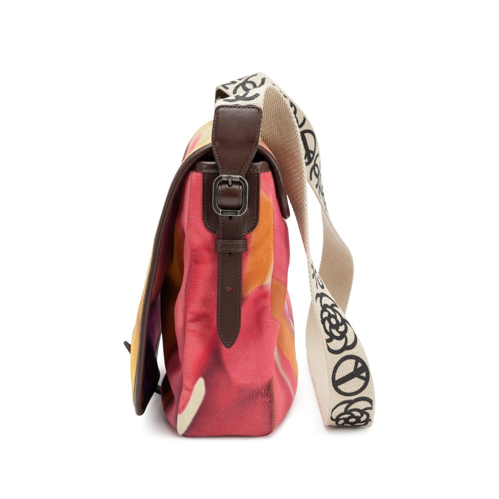 Multicolor Nubuck Flower Power Messenger Bag Ruthenium Hardware, 2015