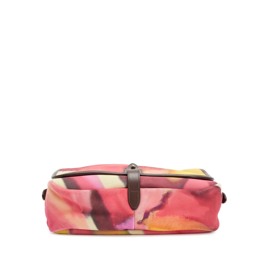 Multicolor Nubuck Flower Power Messenger Bag Ruthenium Hardware, 2015