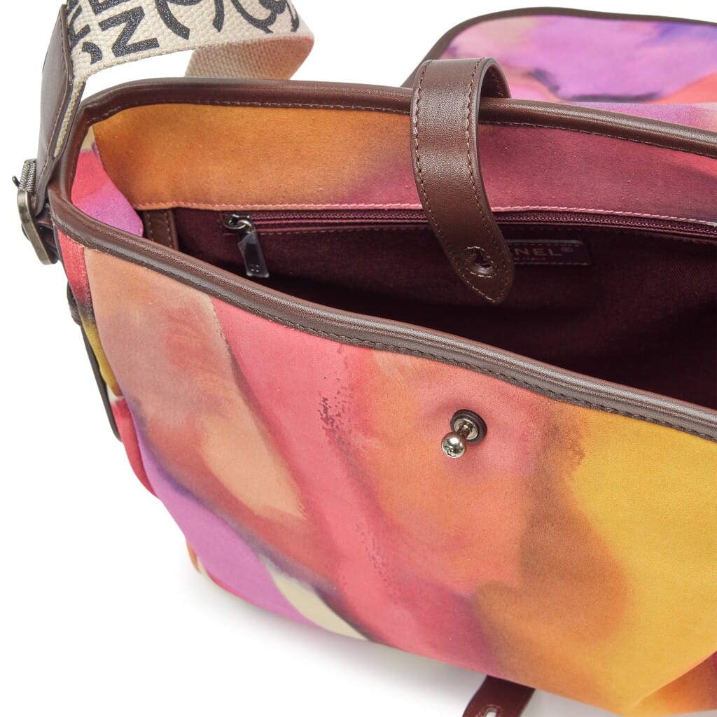 Multicolor Nubuck Flower Power Messenger Bag Ruthenium Hardware, 2015