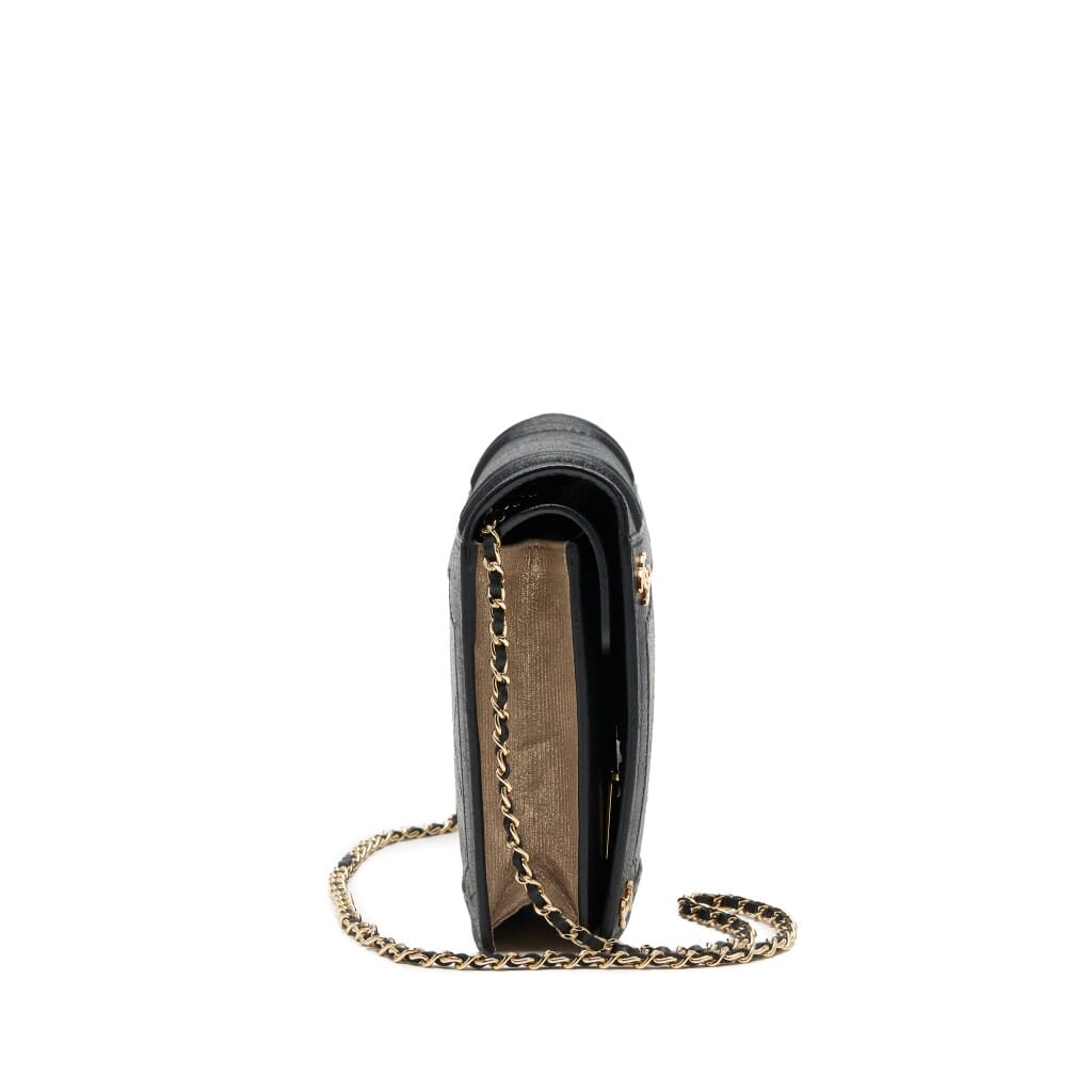 Black and Gold Quilted Lambskin CC Book Minaudière Clutch Gold Hardware, 2011