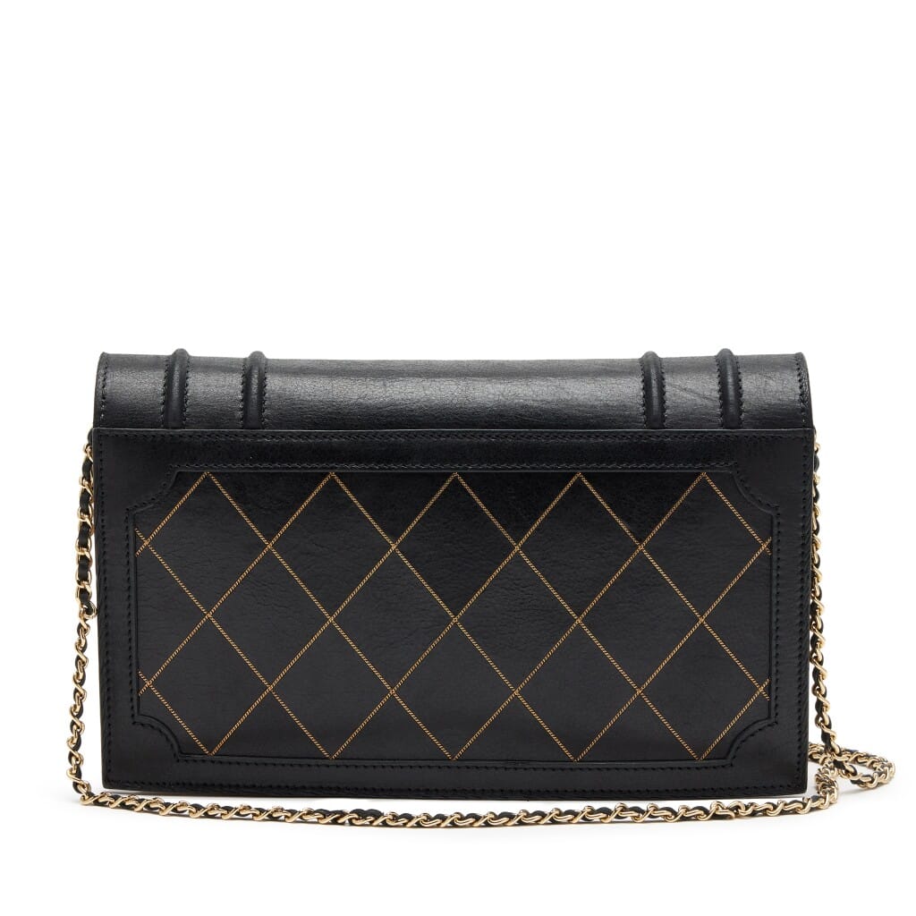 Black and Gold Quilted Lambskin CC Book Minaudière Clutch Gold Hardware, 2011