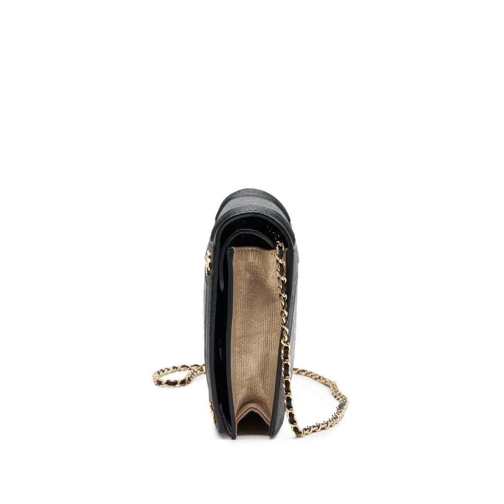 Black and Gold Quilted Lambskin CC Book Minaudière Clutch Gold Hardware, 2011