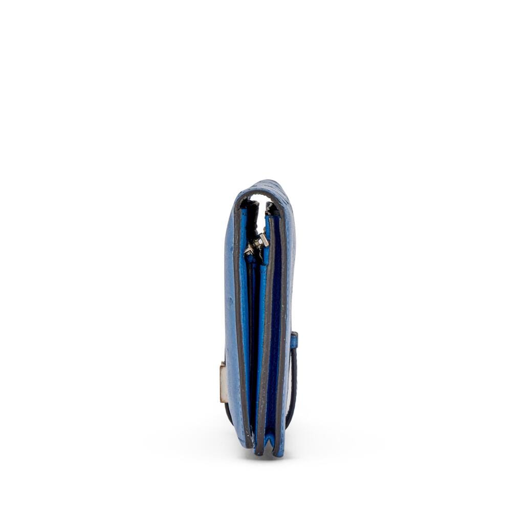 Bleu Mykonos Ostrich Bearn Wallet Palladium Hardware, 2019