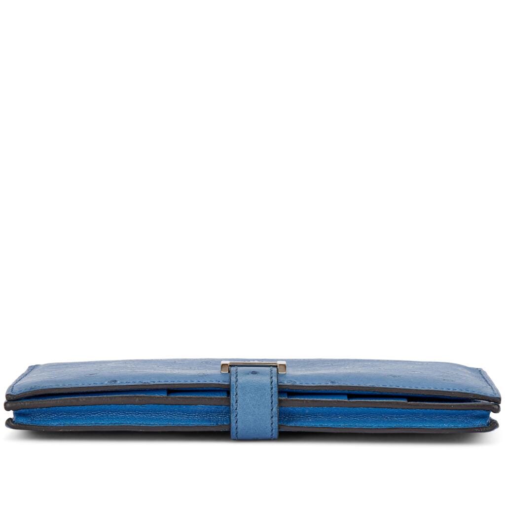 Bleu Mykonos Ostrich Bearn Wallet Palladium Hardware, 2019