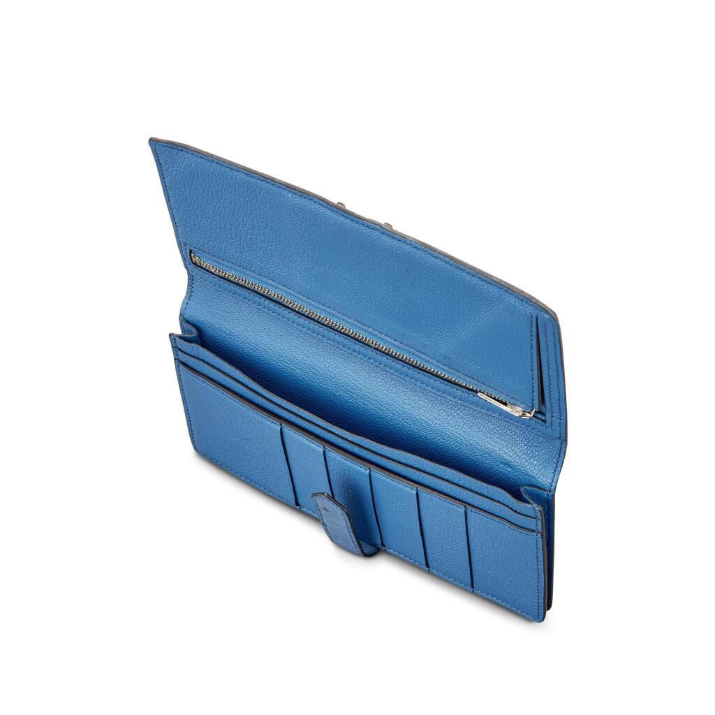 Bleu Mykonos Ostrich Bearn Wallet Palladium Hardware, 2019
