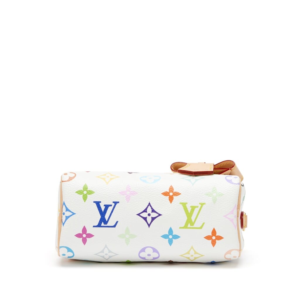 Takashi Murakami White Multicolore Monogram Coated Canvas Nano Speedy Gold Hardware, 2025