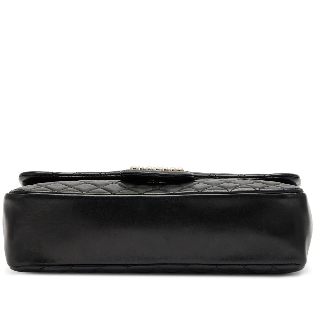 Black Quilted Lambskin Westminster Imitation Pearl Flap Bag Gold Hardware, 2010