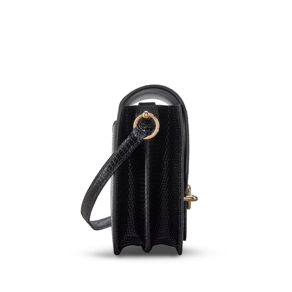 Black Shiny Niloticus Lizard Mini Roulis 18 Permebrass Hardware, 2024