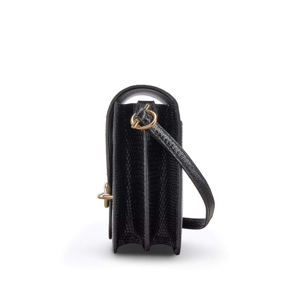 Black Shiny Niloticus Lizard Mini Roulis 18 Permebrass Hardware, 2024