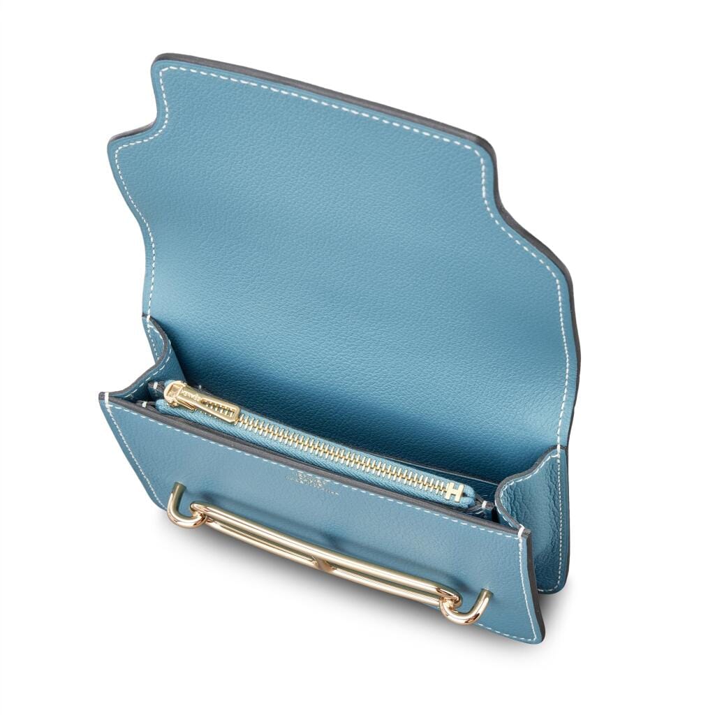 New Bleu Jean Evercolor Roulis Slim Wallet Permabrass Hardware, 2023