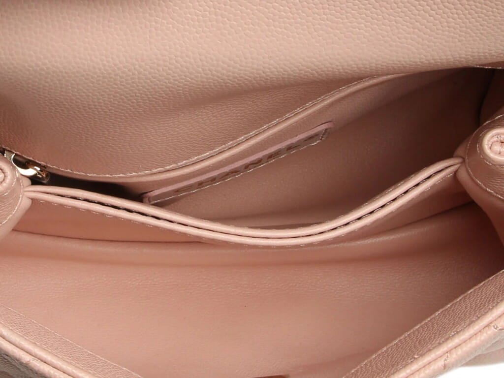 Pink Quilted Caviar Mini Coco Top Handle Gold Hardware, 2022