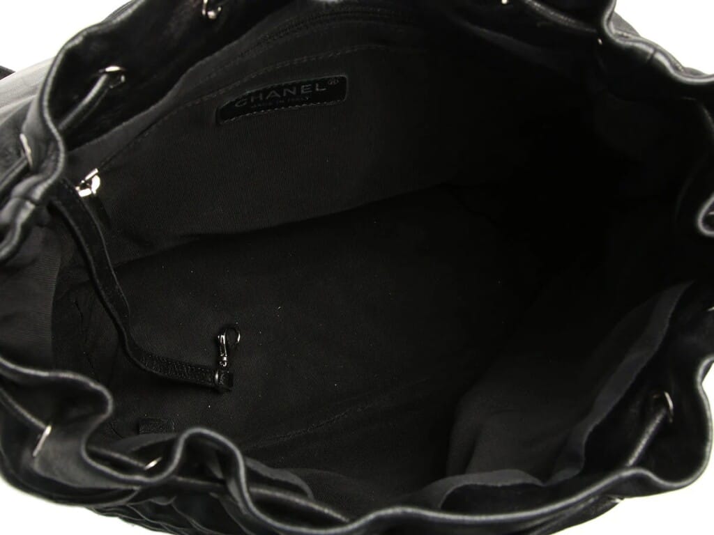 Black Quilted Calfskin Large Urban Spirit Backpack Silver Hardware, 2016