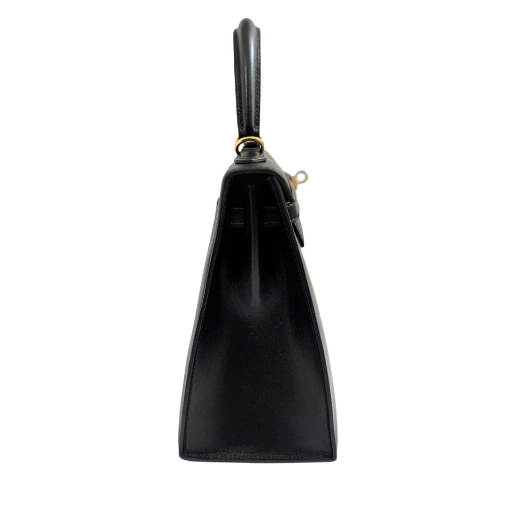 Black Tadelakt Sellier Kelly 25 Gold Hardware, 2022