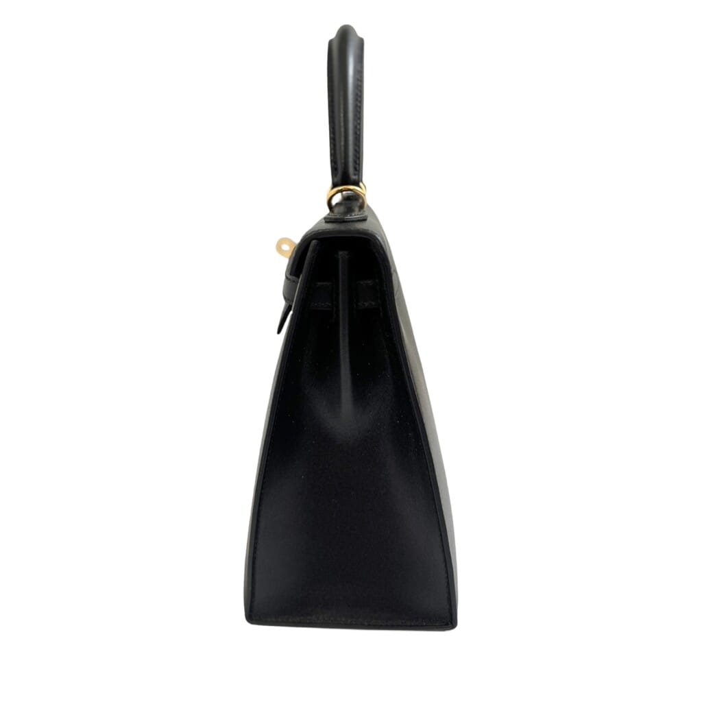 Black Tadelakt Sellier Kelly 25 Gold Hardware, 2022