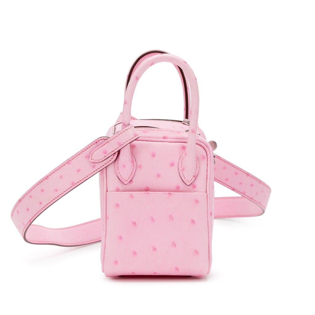 5P Bubblegum Pink Ostrich Mini Lindy 20 Palladium Hardware, 2024