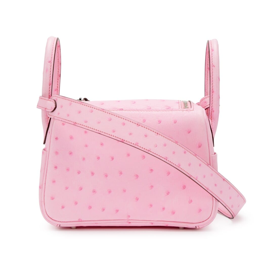 5P Bubblegum Pink Ostrich Mini Lindy 20 Palladium Hardware, 2024