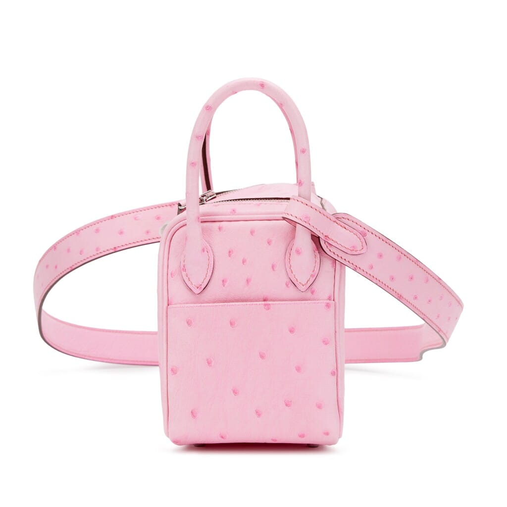 5P Bubblegum Pink Ostrich Mini Lindy 20 Palladium Hardware, 2024