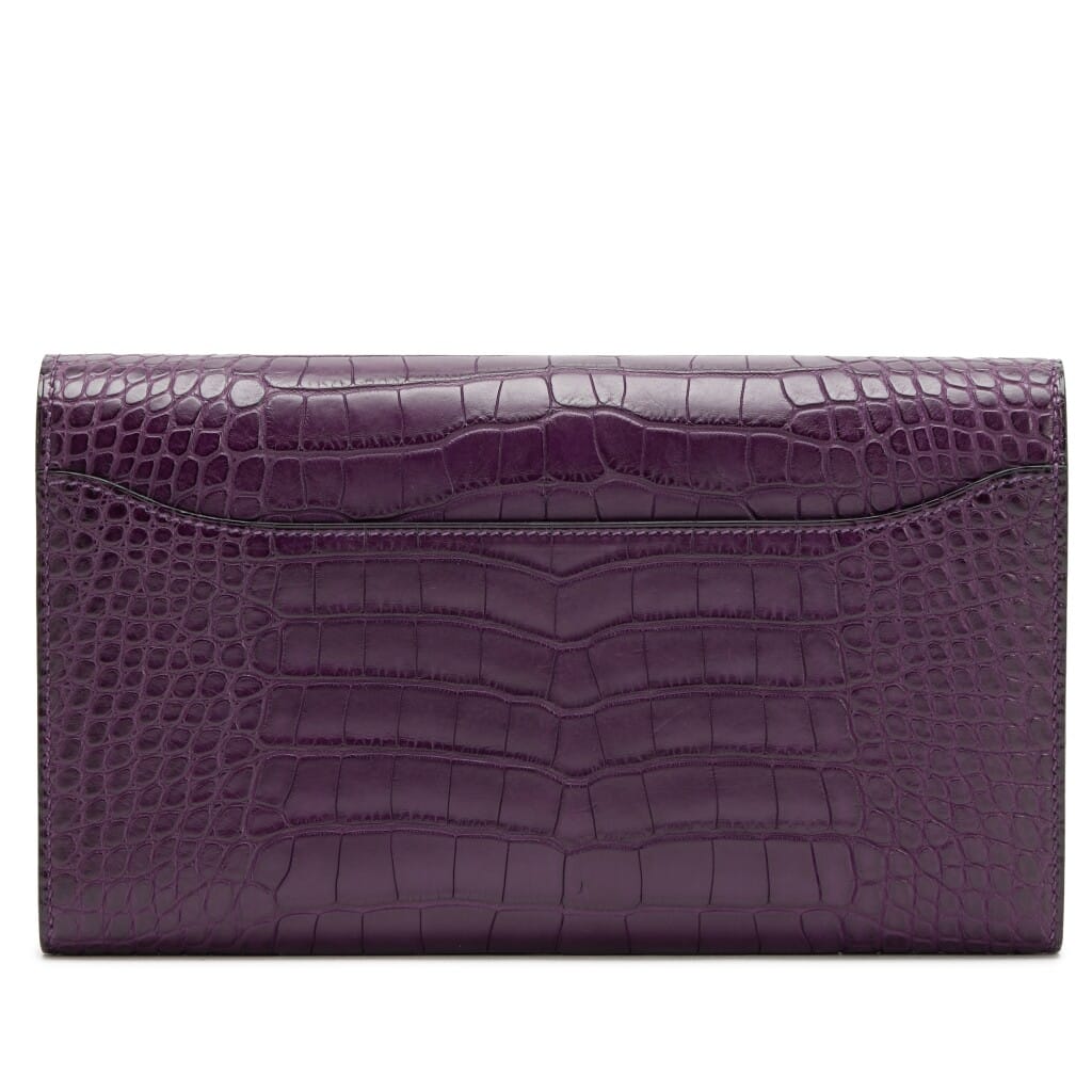 Amethyst Matte Alligator Constance Long Wallet Palladium Hardware, 2014