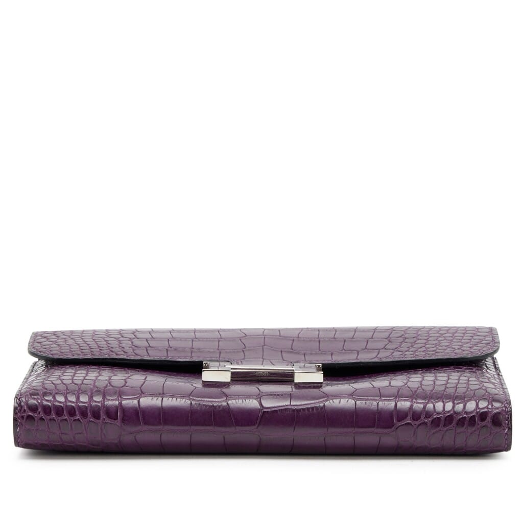 Amethyst Matte Alligator Constance Long Wallet Palladium Hardware, 2014