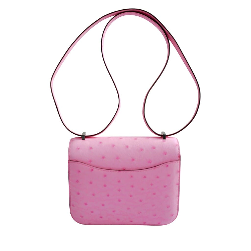 5P Bubblegum Pink Ostrich Mini Constance 18 Palladium Hardware, 2024