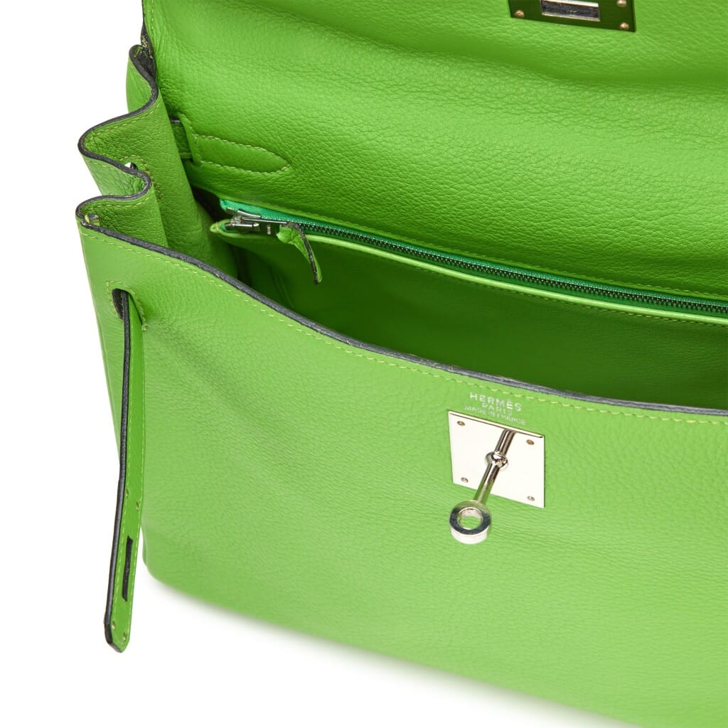Vert Cru Clemence Retourne Kelly 32 Palladium Hardware, 2003