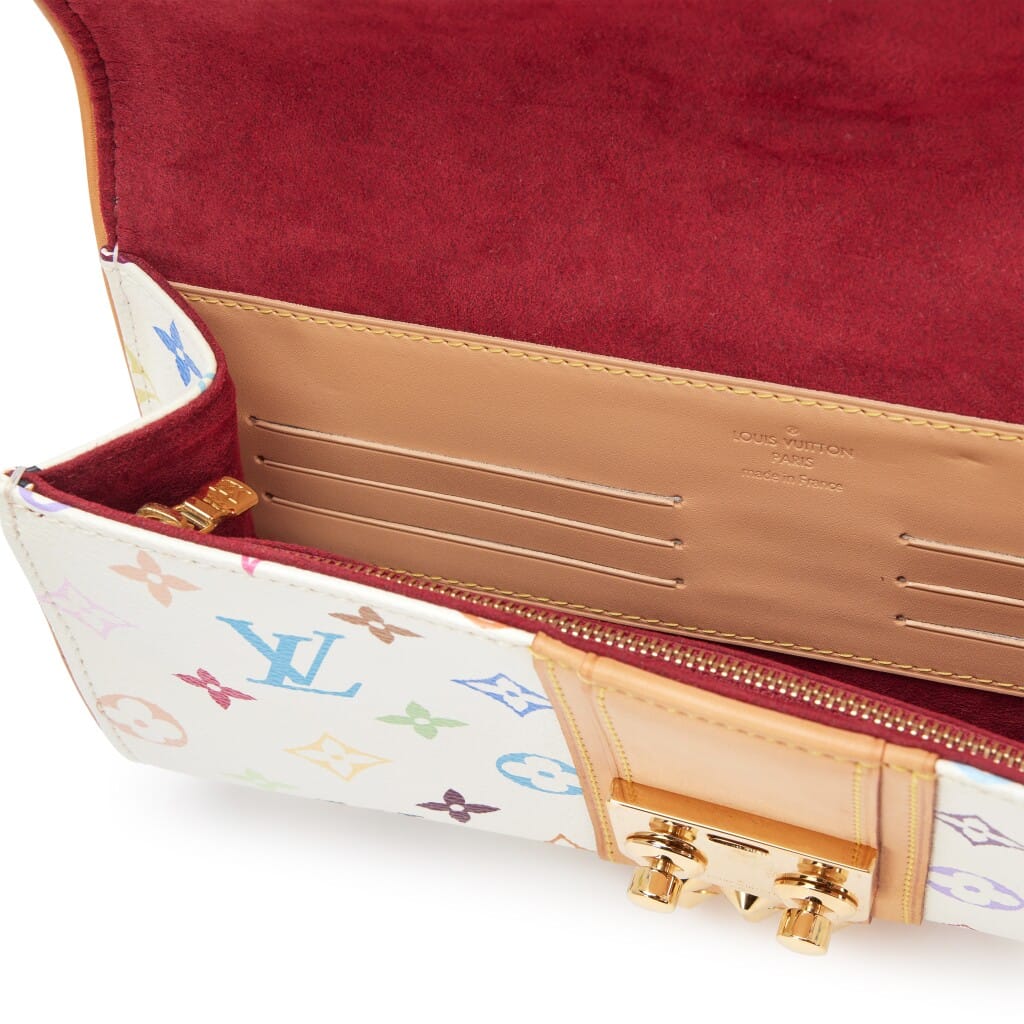 White Monogram Multicolore Courtney Clutch Bag Gold Hardware, 2009