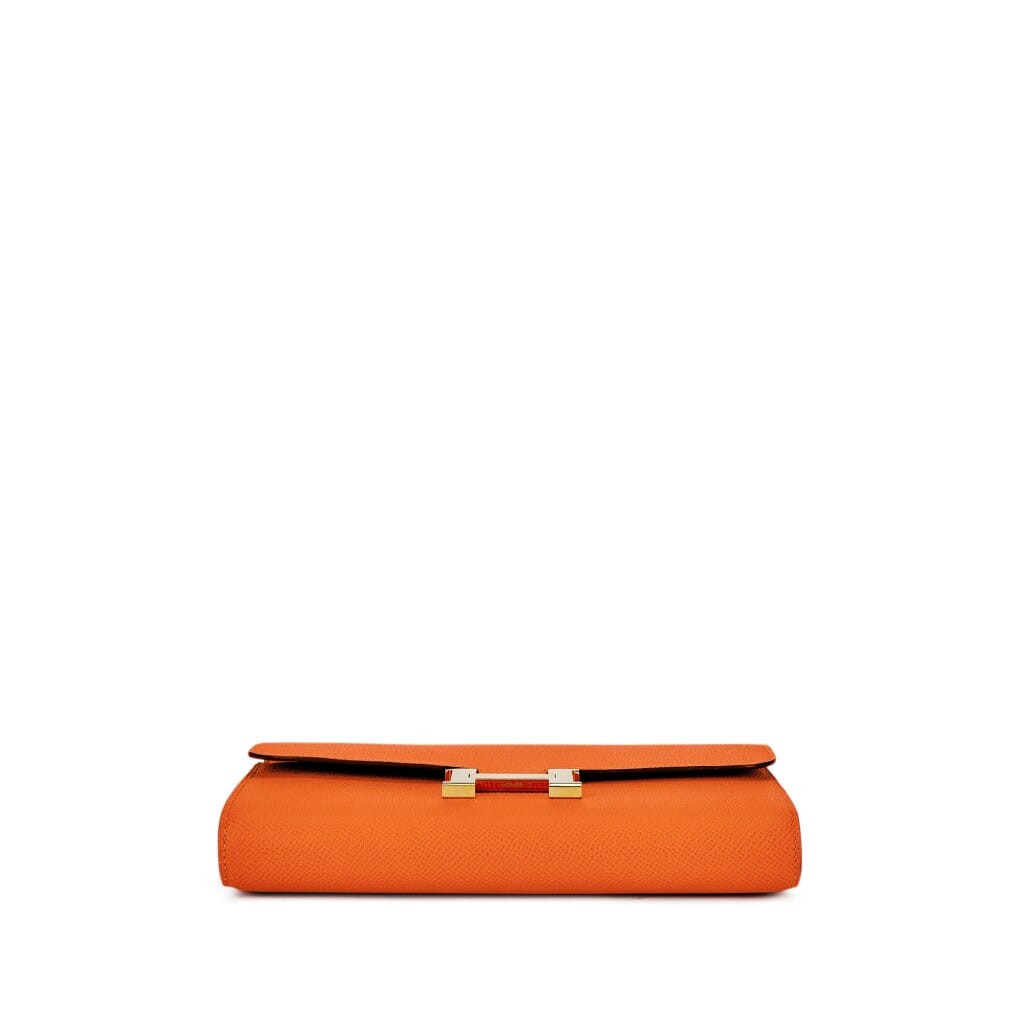 Orange H Epsom Constance-to-go Wallet Gold Hardware, 2023