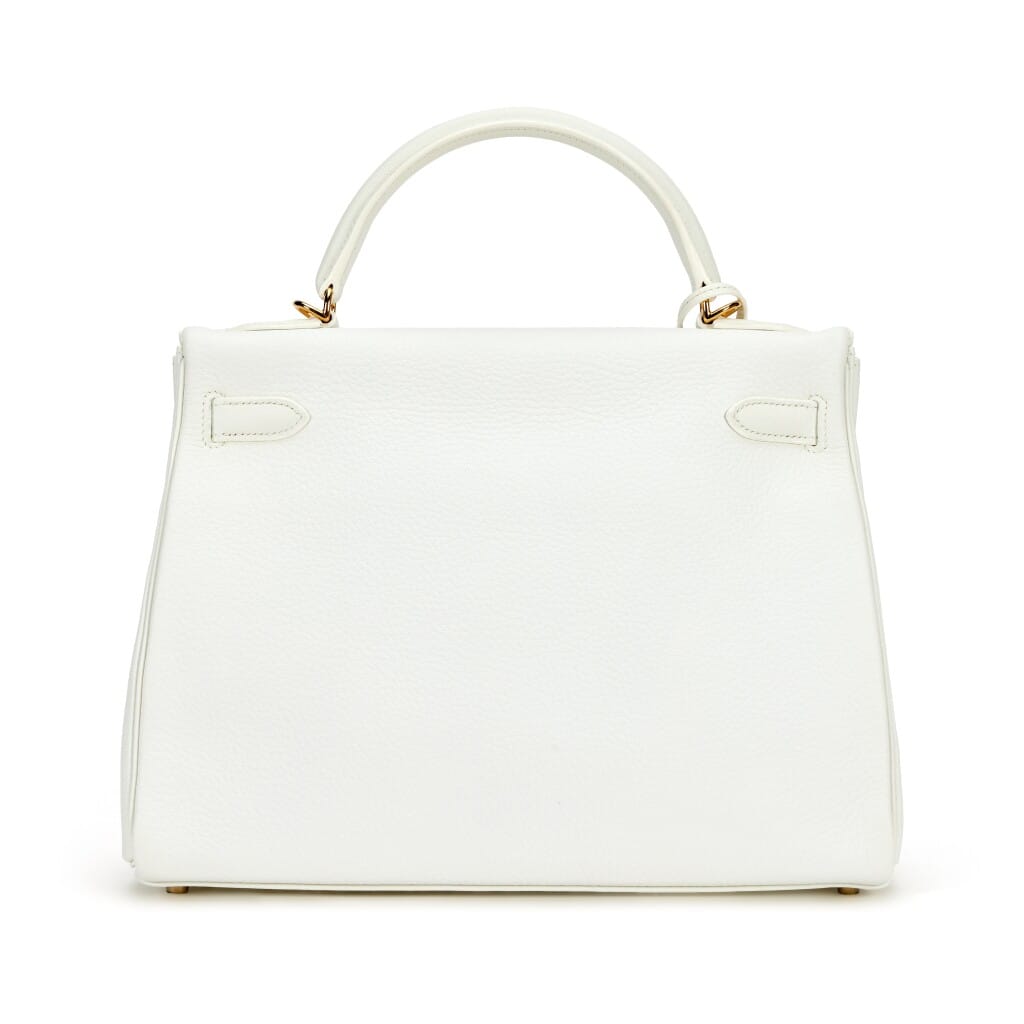 Blanc White Clemence Kelly 32 Retourne Gold Hardware, 2007