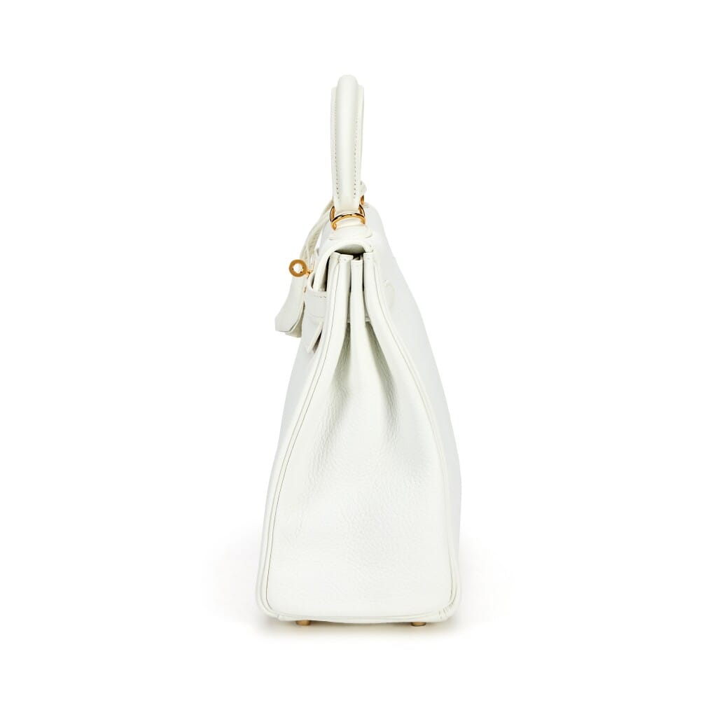 Blanc White Clemence Kelly 32 Retourne Gold Hardware, 2007