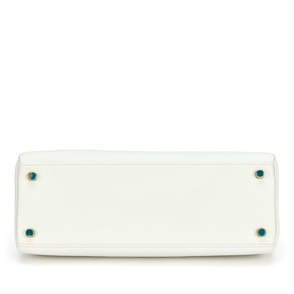 Blanc White Clemence Kelly 32 Retourne Gold Hardware, 2007