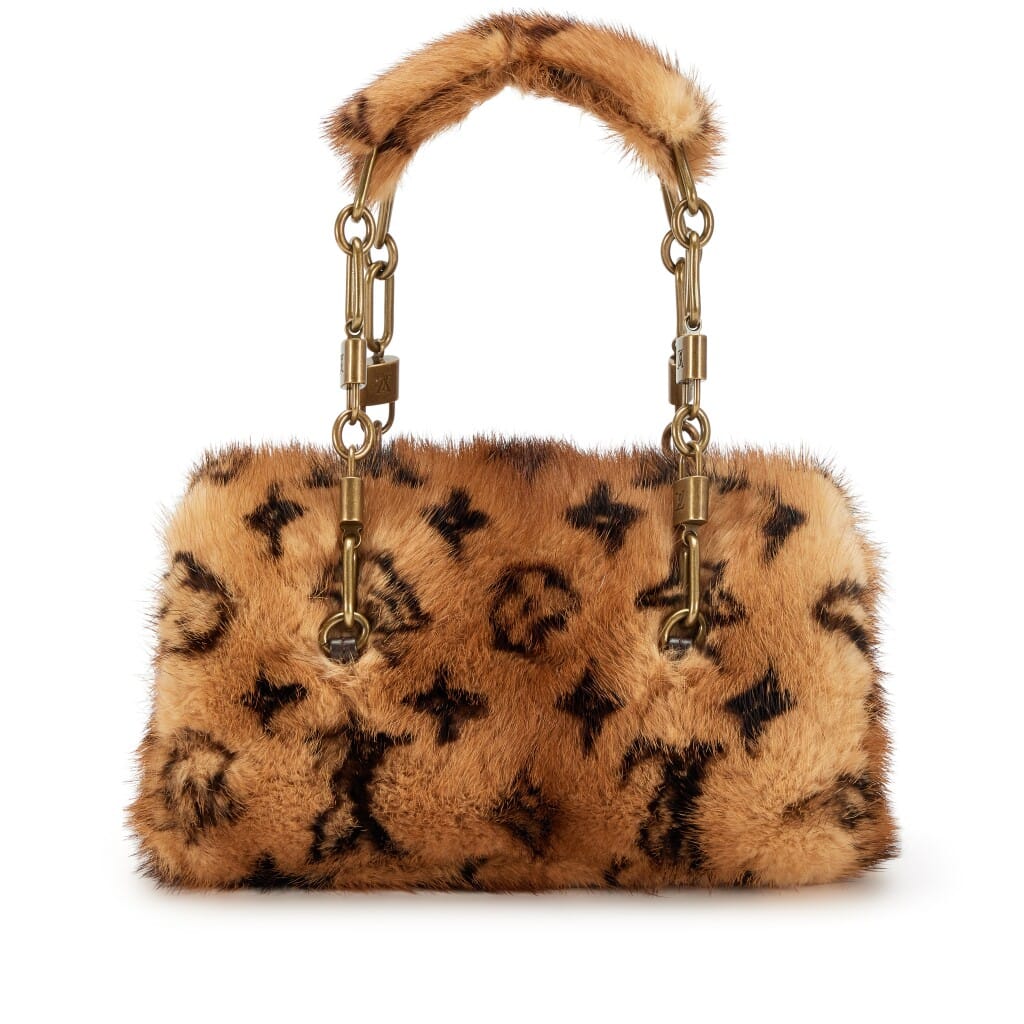 Brown Monogram Mink and Alligator Les Extraordinaires Papillon Pochette Brass Hardware, 2004