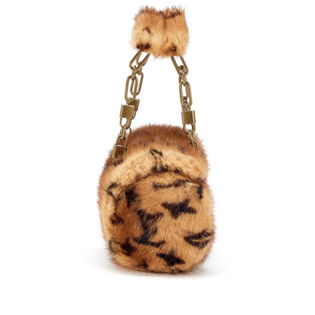 Brown Monogram Mink and Alligator Les Extraordinaires Papillon Pochette Brass Hardware, 2004