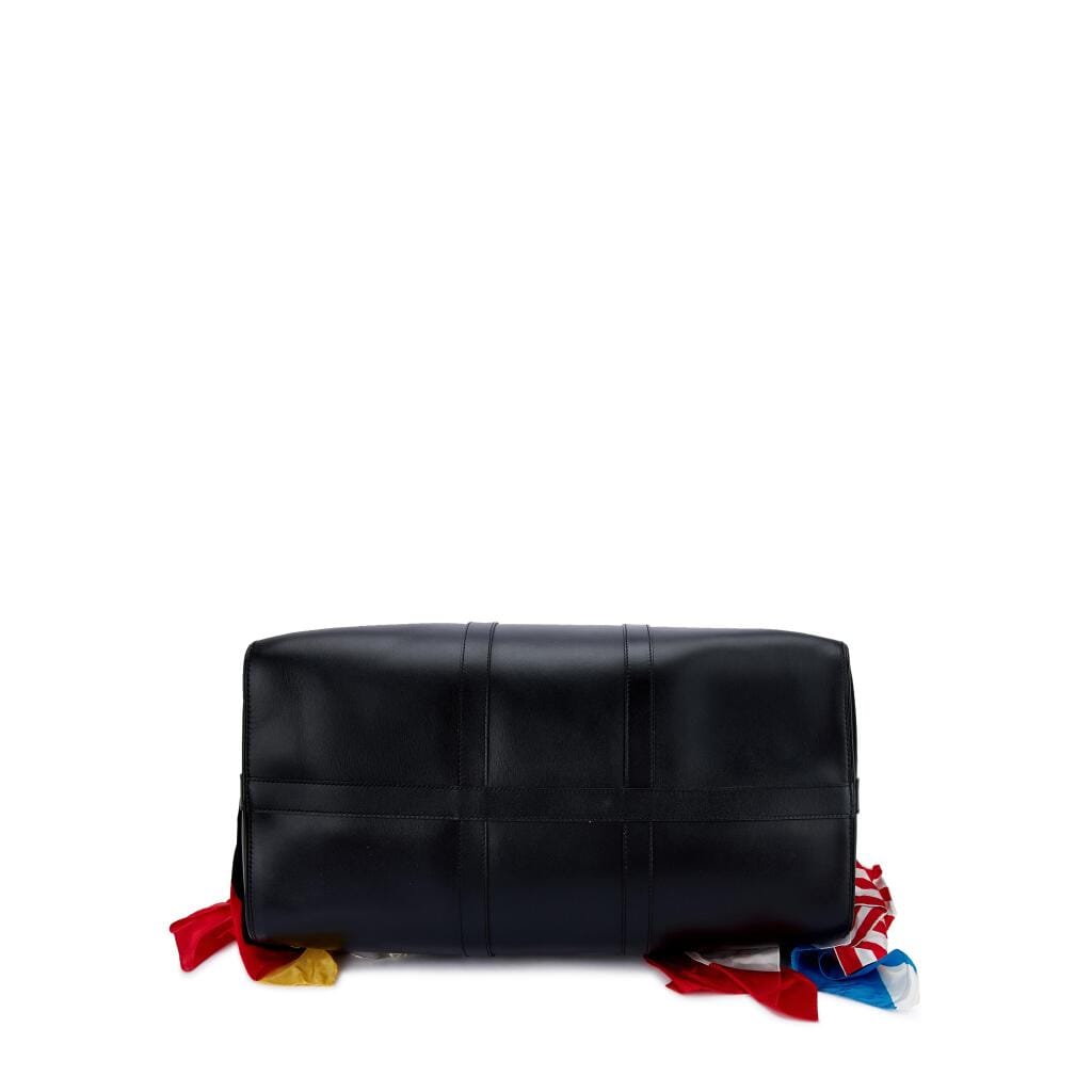Limited Edition Black Calfskin Flags Keepall Bandoulière 50 Silver Hardware, 2019