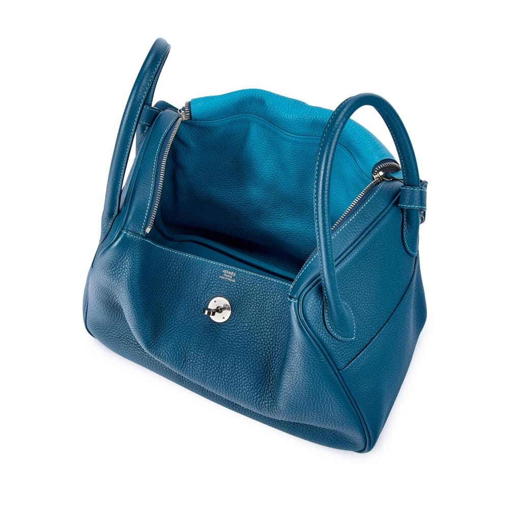 Limited Edition Bleu Colvert Clemence and Turqoise Verso Lindy 34 Palladium Hardware, 2014